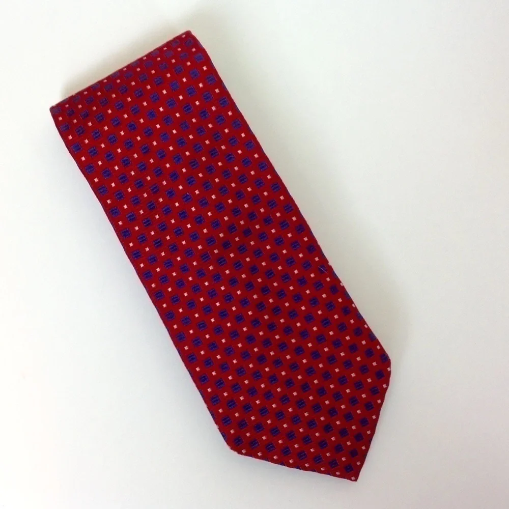 Tommy Hilfiger Vintage Men's Tie Classic Red and Blue Print‎ Nautical